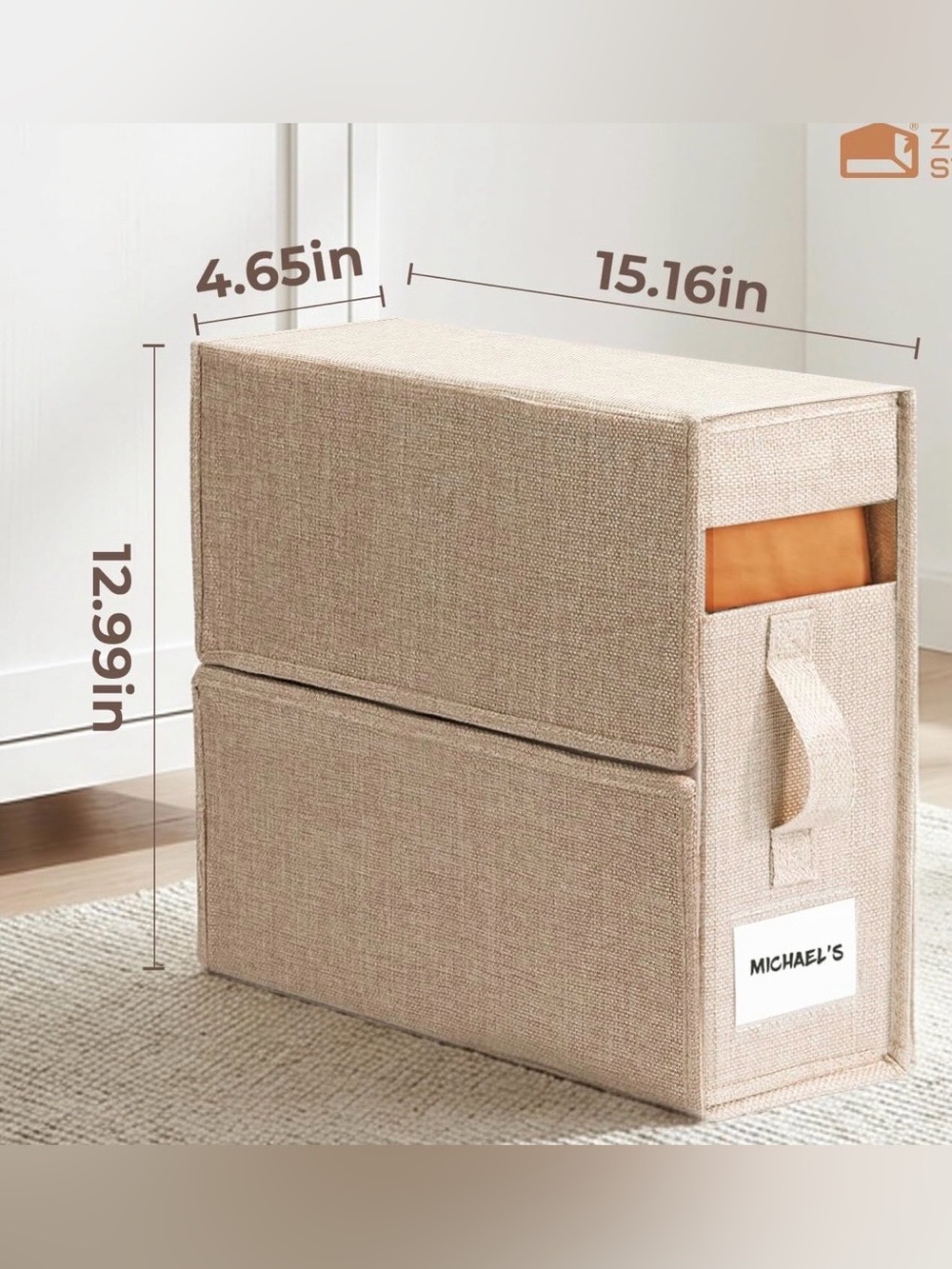 New Set of 3 Beige Foldable Bed Sheet Organizers Linen Closet Storage